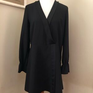 Gianni Bini Classic Black Long-Sleeve Wrap Dress